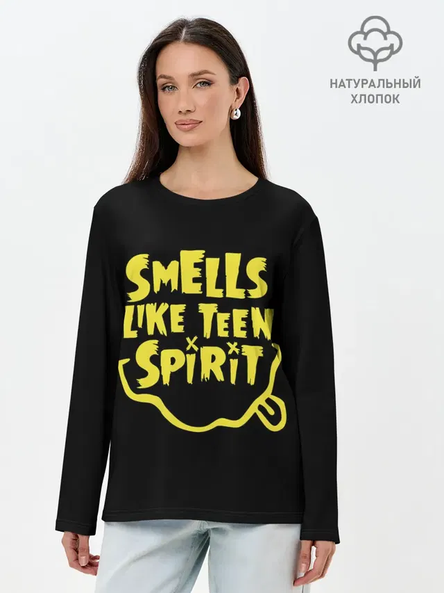 Лонгслив женский с принтом «Smells like teen spirit»