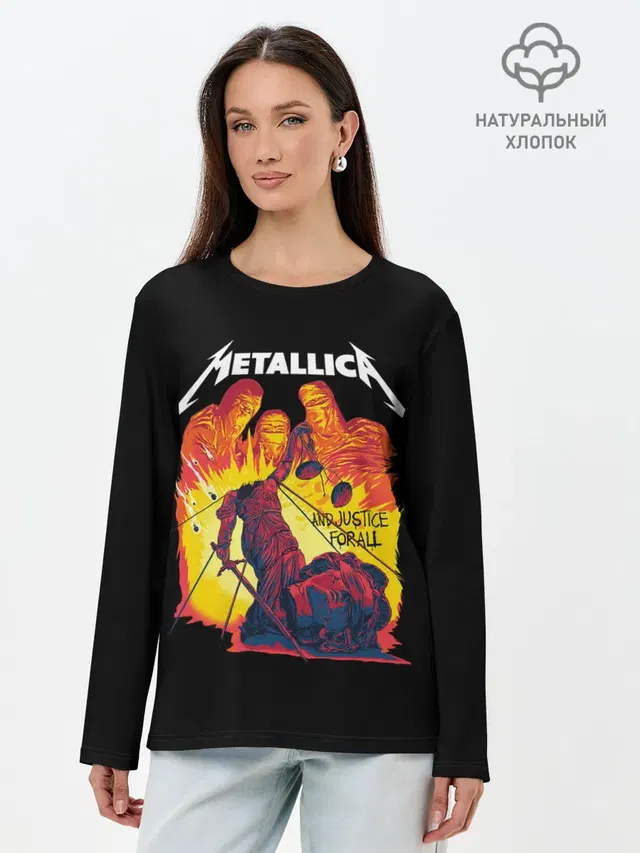 Лонгслив женский с принтом «Metallica — Justice for all»
