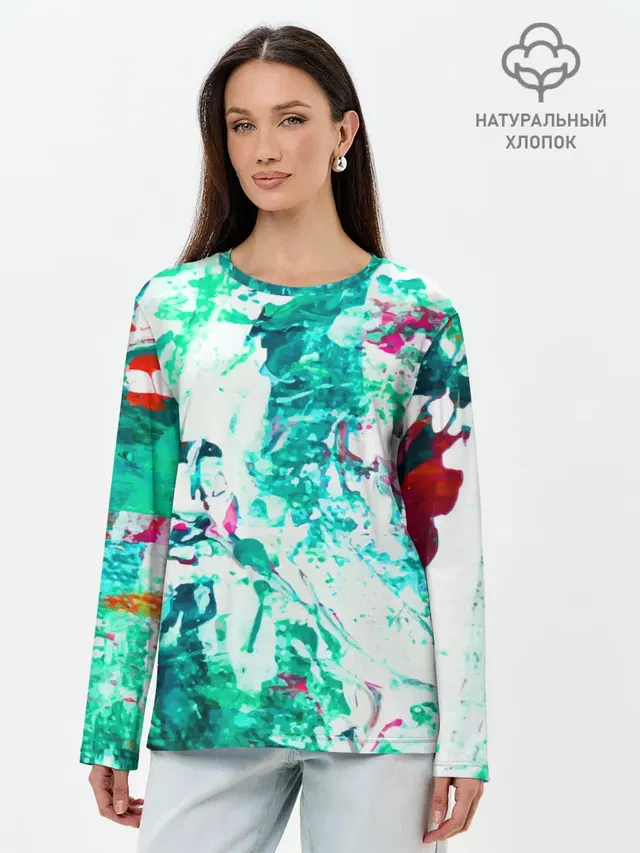 Лонгслив женский. Хлопок