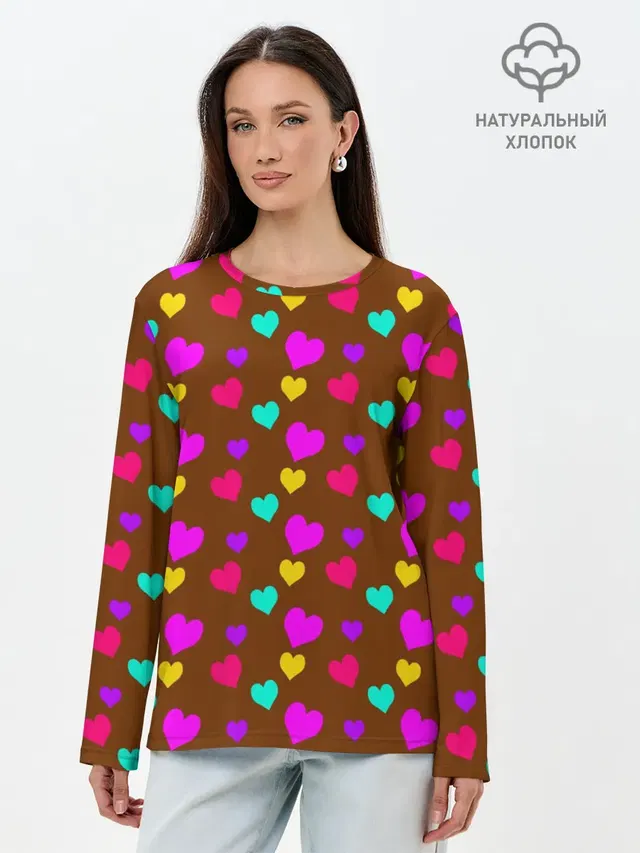 Лонгслив женский. Хлопок