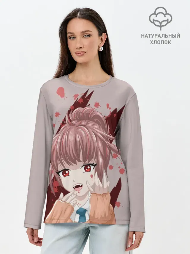 Лонгслив женский. Хлопок