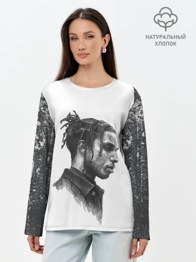 Лонгслив женский. Хлопок