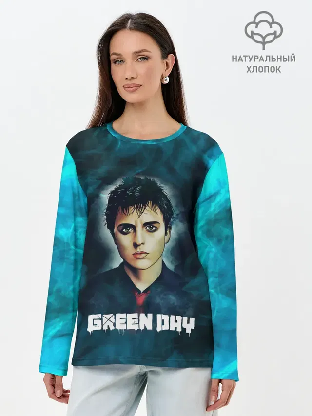 Лонгслив женский с принтом «Green Day — Billie — ГринДай»