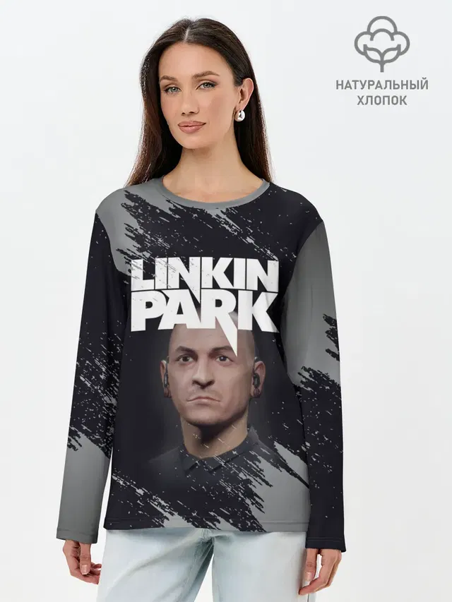Лонгслив женский с принтом «Linkin Park — ЧЕСТЕР»