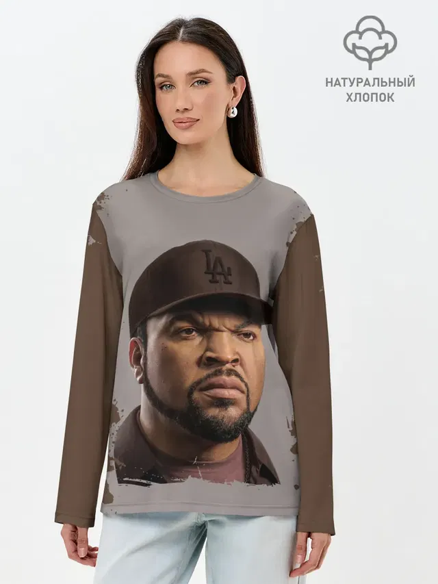 Лонгслив женский с принтом «Ice Cube — Айс Куб»