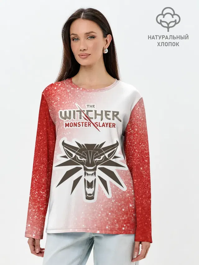 Лонгслив женский с принтом «Ведьмак — The Witcher Monster Slayer - Noise»