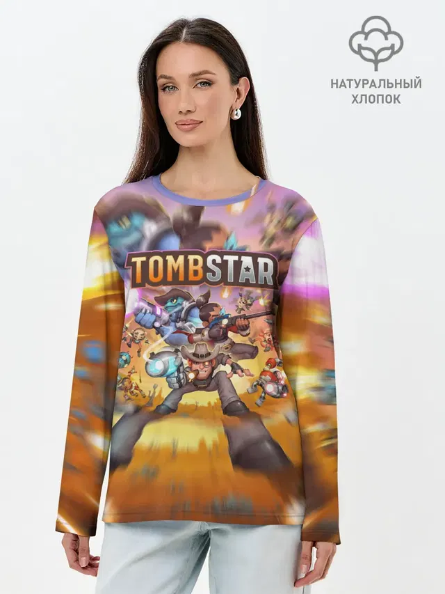 Лонгслив женский с принтом «TombStar ТомбСтар»