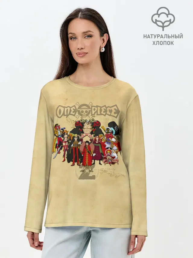 Лонгслив женский с принтом «Ван Пис — One Piece. Большой куш»
