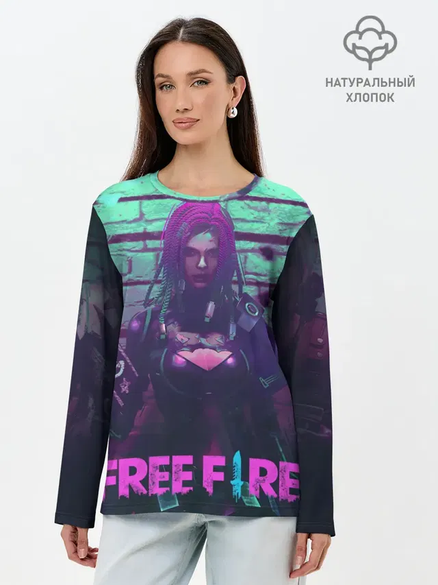 Лонгслив женский с принтом «Moco — FREE FIRE»