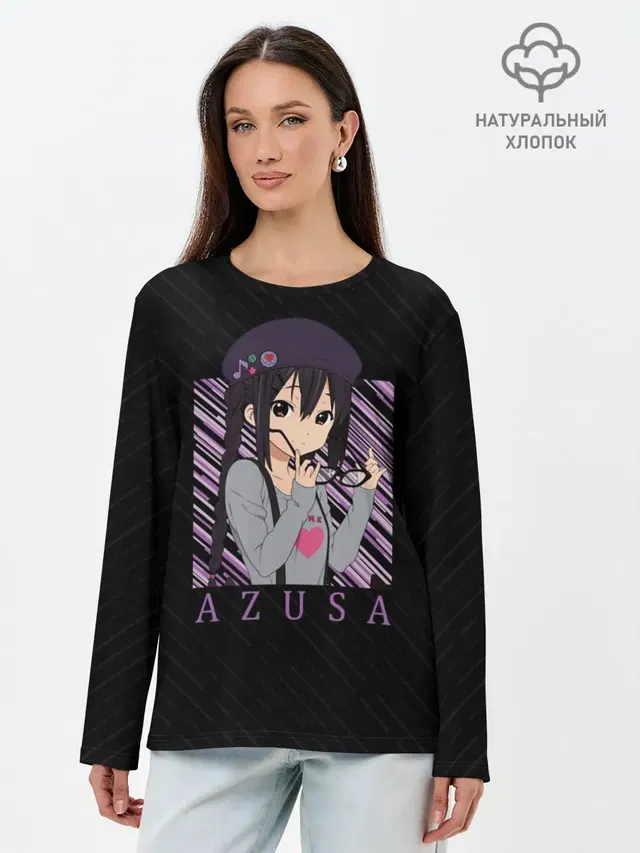 Лонгслив женский с принтом «Адзуса Накано K-on»
