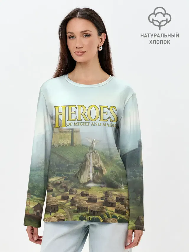 Лонгслив женский с принтом «Heroes — Оплот — Heroes of Might and Magic 3»