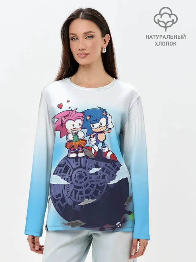 Лонгслив женский с принтом «Соник — AMY ROSE»