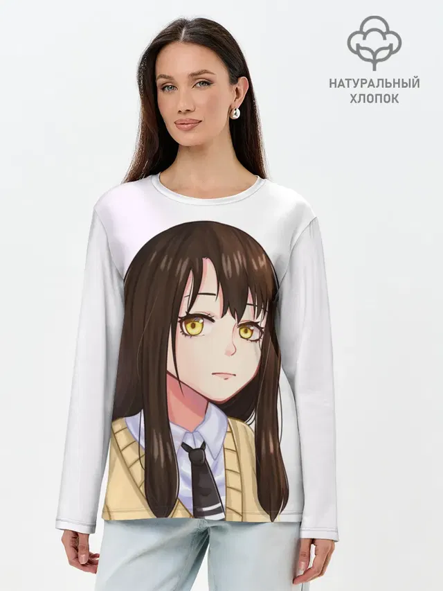 Лонгслив женский. Хлопок