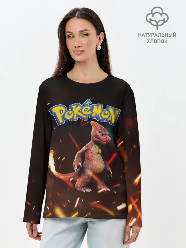 Лонгслив женский с принтом «Покемоны — Charizard | Pokemon»