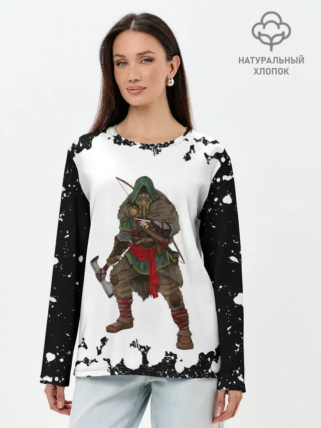 Лонгслив женский. Хлопок