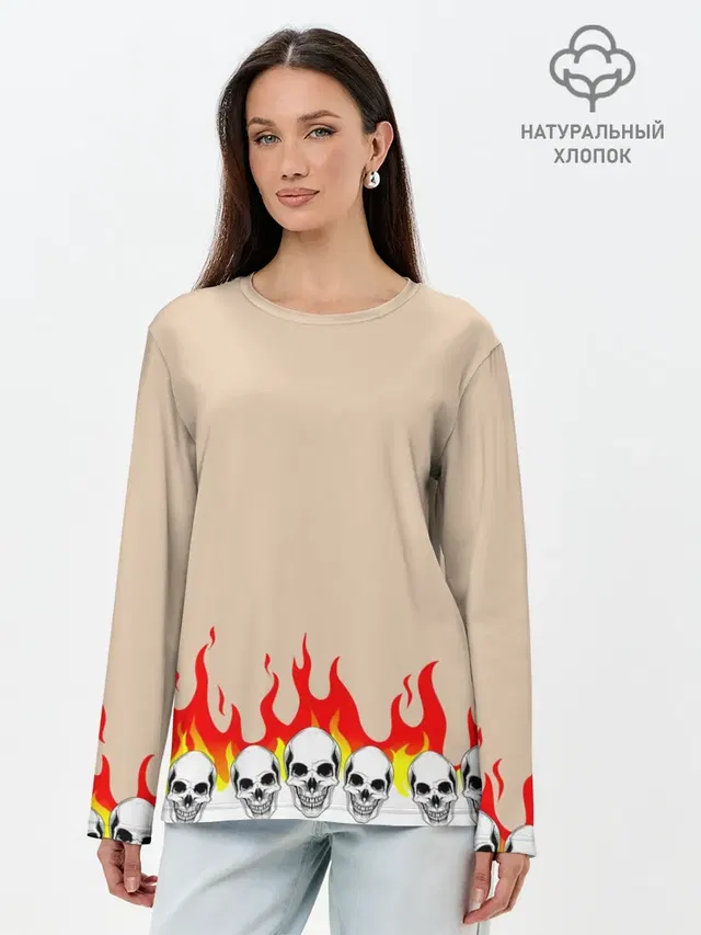 Лонгслив женский. Хлопок