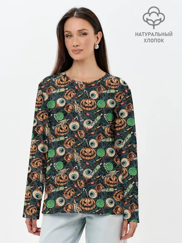 Лонгслив женский. Хлопок