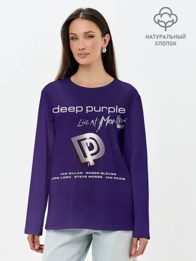 Лонгслив женский с принтом «Deep Purple — Deep Purple - Live at Montreux 1996»