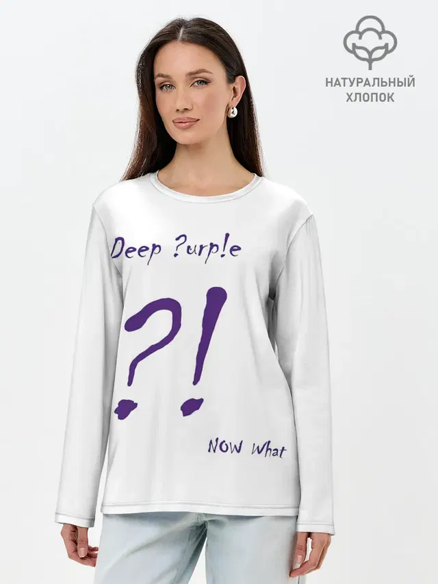 Лонгслив женский с принтом «Deep Purple — Now What?! Deep Purple»
