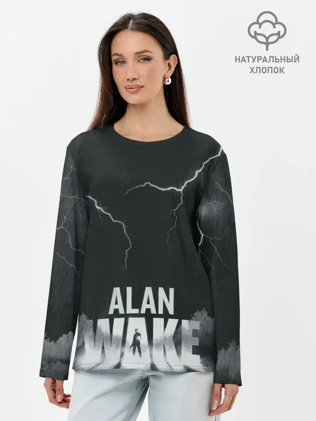 Лонгслив женский с принтом «Alan Wake — Dark Place»