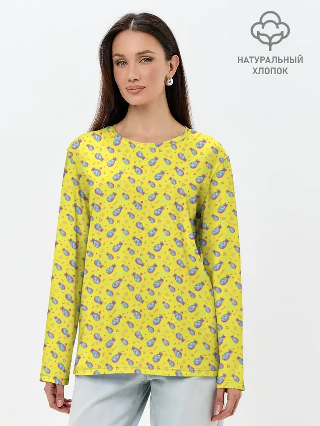 Лонгслив женский с принтом «Pineapple Pattern»