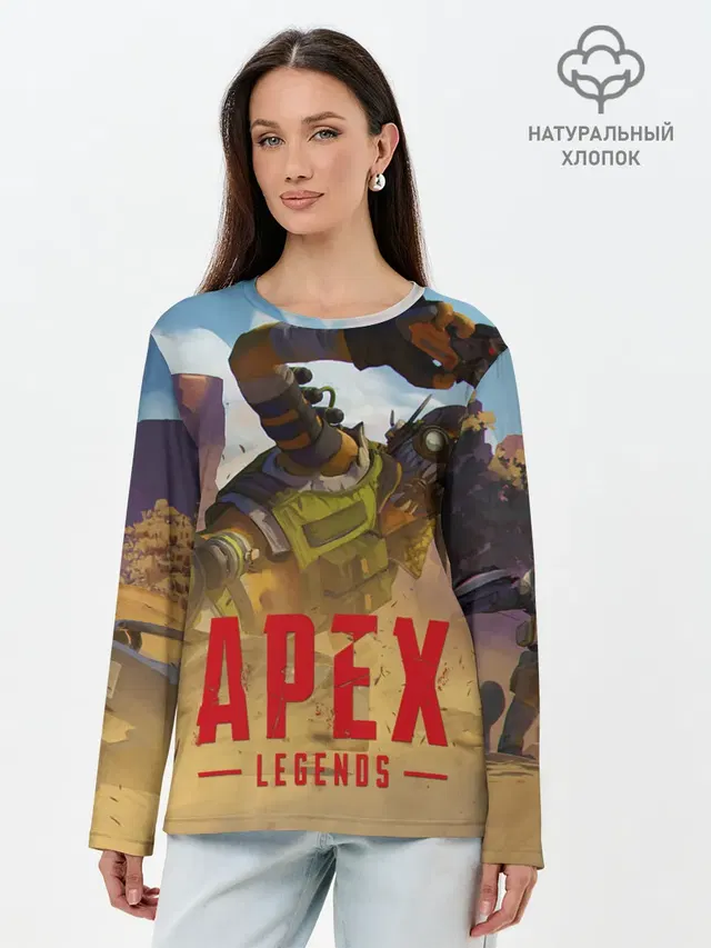 Лонгслив женский с принтом «Apex Legends — Октейн в деле»