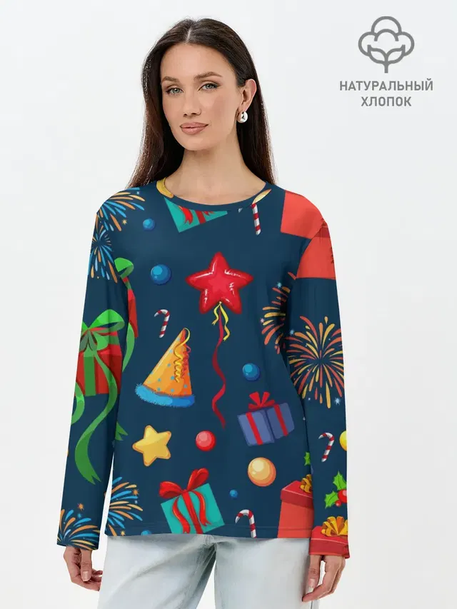 Лонгслив женский. Хлопок