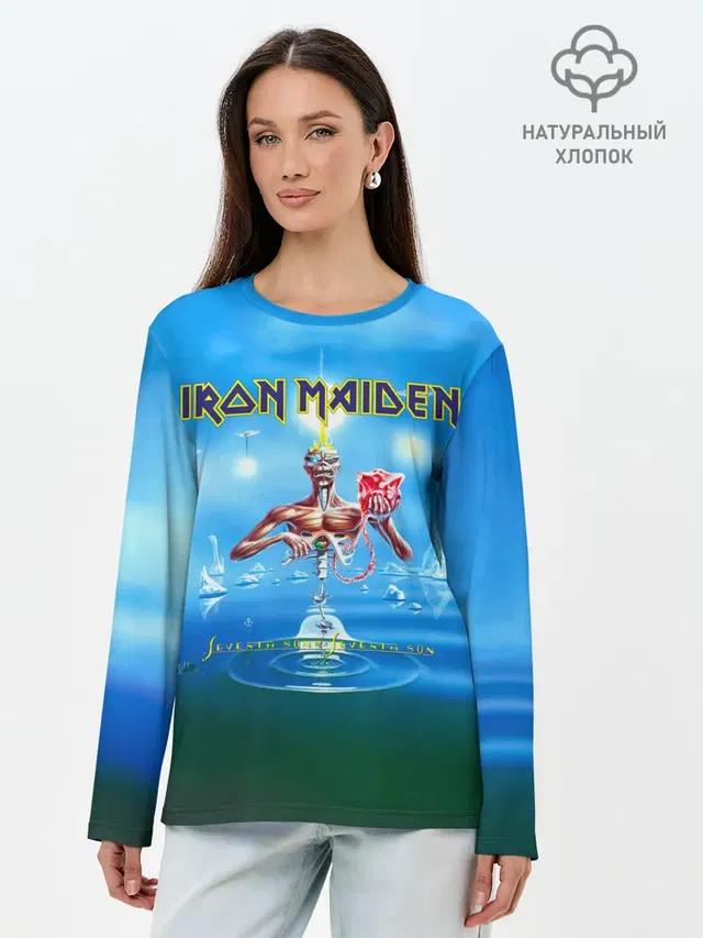 Лонгслив женский с принтом «Iron Maiden — Seventh Son of a Seventh Son - Iron Maiden»