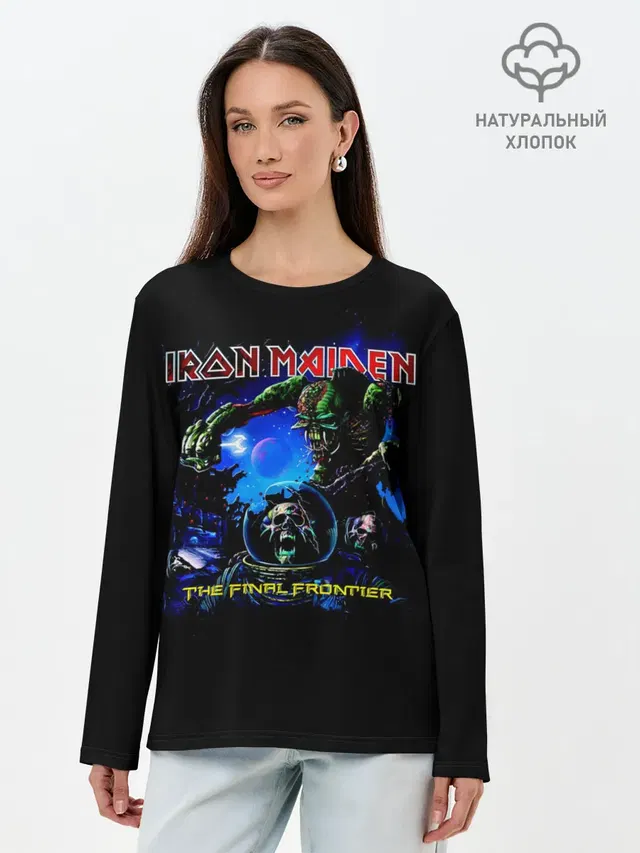 Лонгслив женский с принтом «Iron Maiden — The Final Frontier - Iron Maiden»