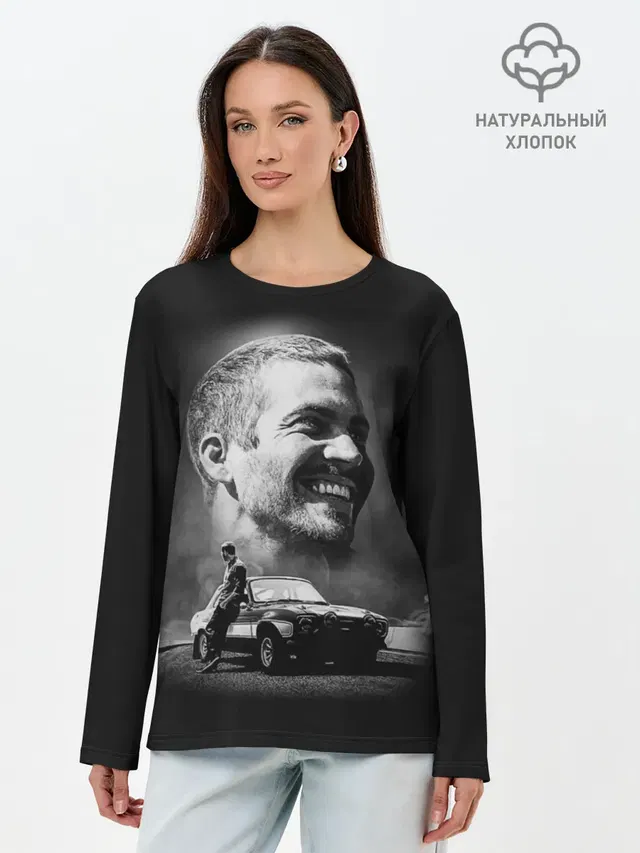 Лонгслив женский с принтом «Разные автомобильные — Paul Walker»