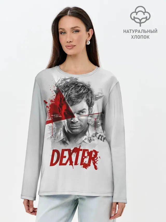 Лонгслив женский с принтом «Декстер — Dexter Правосудие Декстера»