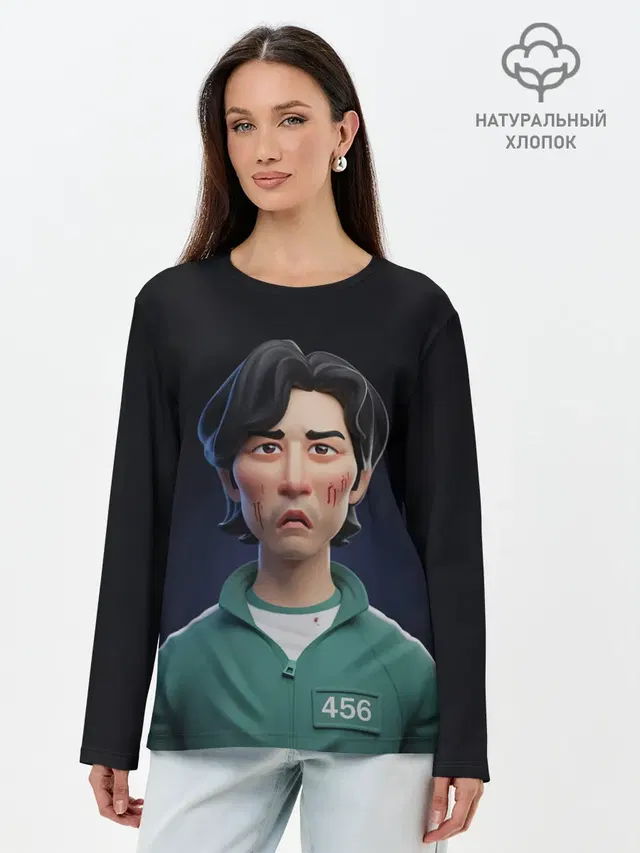 Лонгслив женский. Хлопок