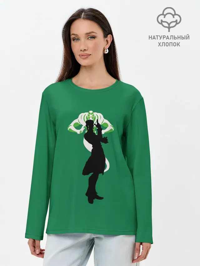 Лонгслив женский с принтом «ДжоДжо — Kakyoin. Jo Jo»