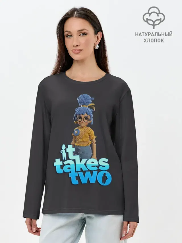 Лонгслив женский с принтом «It takes two — It Takes Two Мэй»
