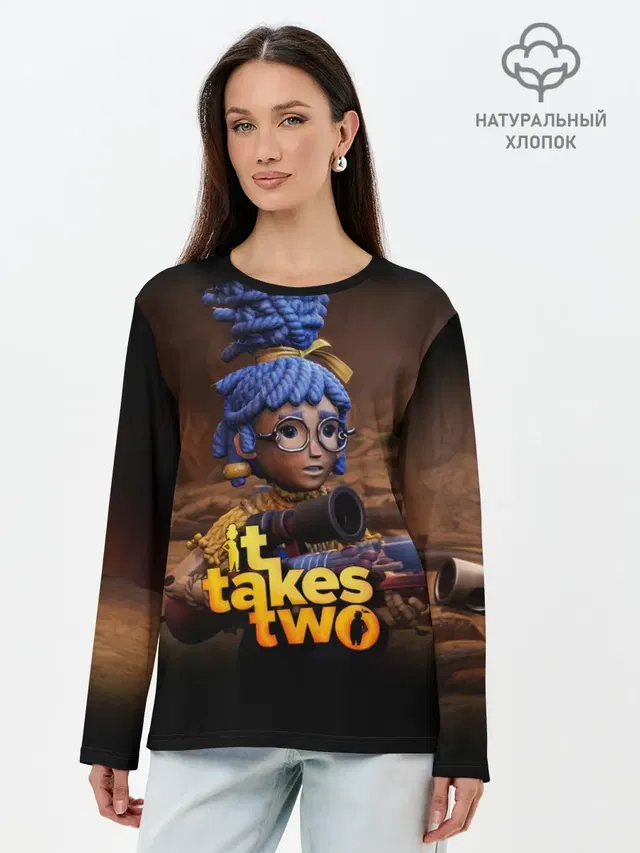 Лонгслив женский с принтом «It takes two — Мэй»