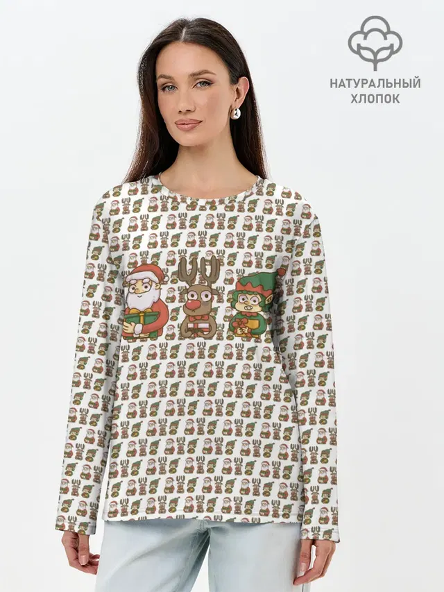 Лонгслив женский. Хлопок