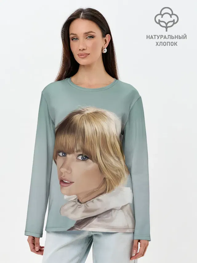 Лонгслив женский с принтом «Taylor Swift — Обворожительная Тейлор»
