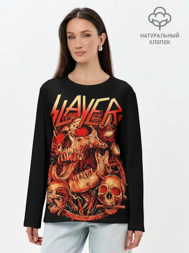 Лонгслив женский с принтом «Slayer — Slayer, Reign in Blood»