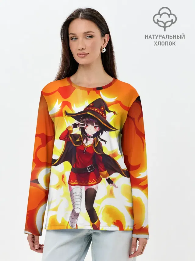 Лонгслив женский с принтом «Коносуба — MeguminKonoSuba»