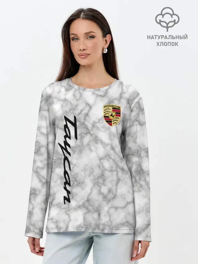 Лонгслив женский с принтом «Porsche Taycan — [Porsche Taycan] Как у Литвина»