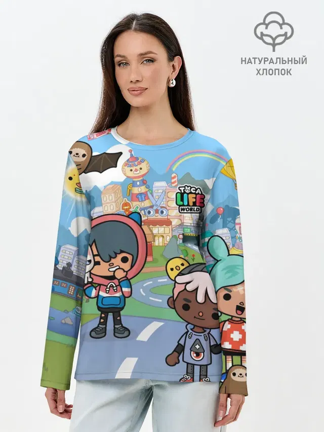 Лонгслив женский. Хлопок