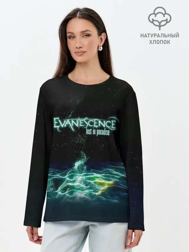 Лонгслив женский с принтом «Evanescence — Evanescence lost in paradise»