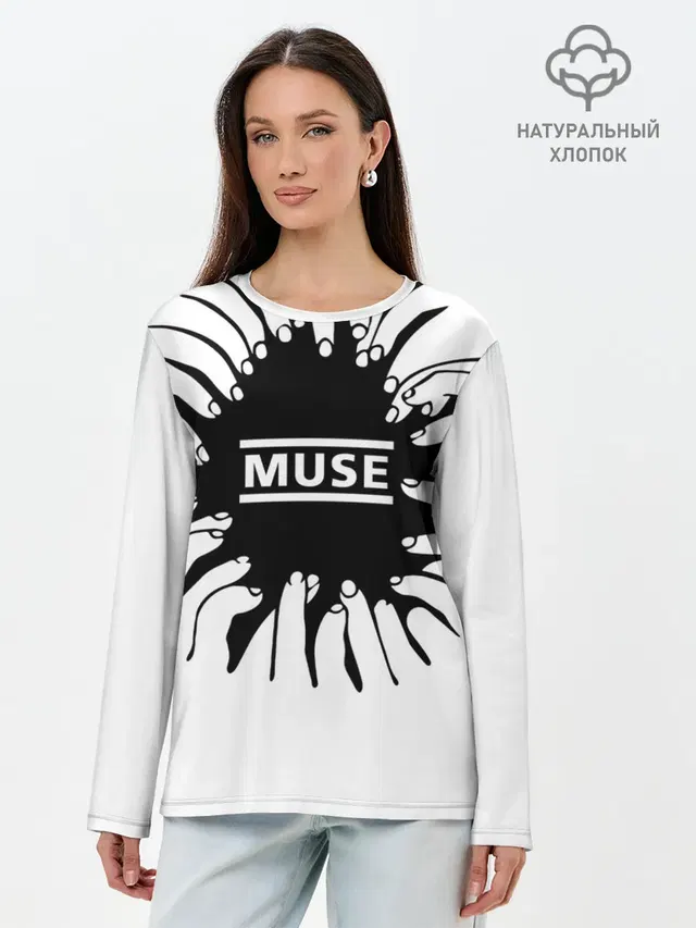 Лонгслив женский с принтом «Muse — MUSE пальцы»