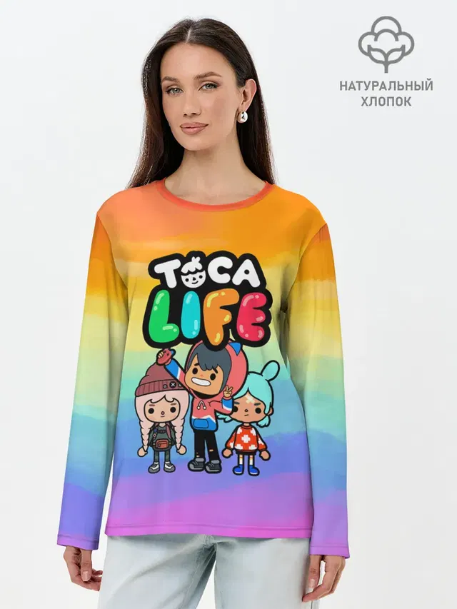 Лонгслив женский. Хлопок