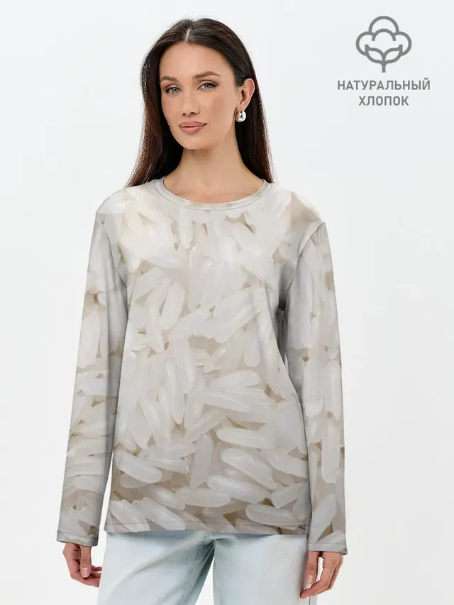 Лонгслив женский. Хлопок