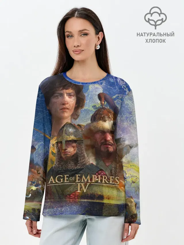 Лонгслив женский с принтом «Knight — Age of Empires 4 Обложка»