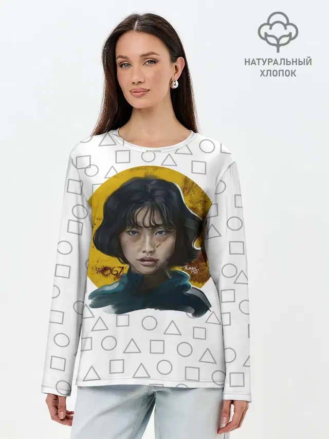Лонгслив женский. Хлопок