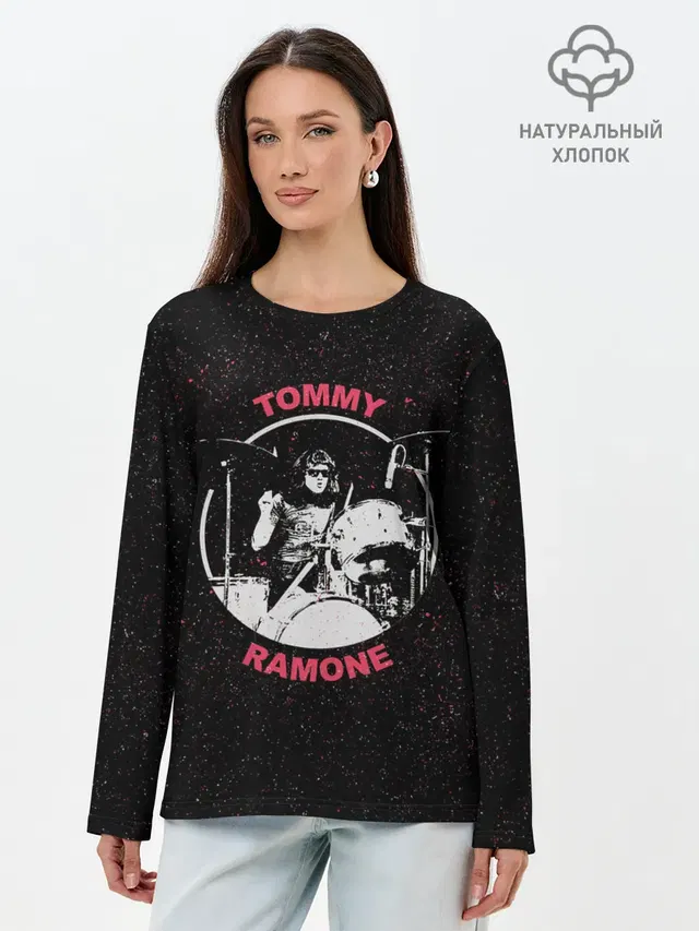 Лонгслив женский с принтом «Ramones — Tommy Ramone»