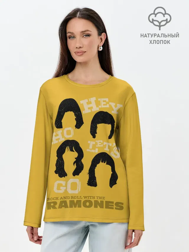 Лонгслив женский с принтом «Ramones — Hey Ho Lets Gog»