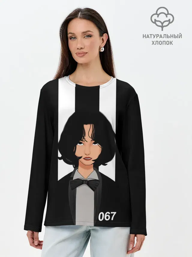 Лонгслив женский. Хлопок